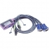  Petite 2 Port USB KVM Switch with Audio - Cables Built In 