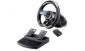  Wireless Trio Racer, 2.4GHz wireless vibration wheel, rubber coating wheel, PC/PS2/PS3 