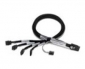  Int miniSASx4 (SFF-8087) to (4)x1SATA Fanout w/Sideband Signals, 0.5m 
