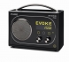  Evoke Flow Stereo Digital Radio, Full DAB+ Band III & FM Reception, 802.11b/g Wireless, Media Streaming Presets, Internet Radio Favourites, Black 