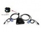  Mini 2 Port USB KVM Switch with audio, mic. with cable x 1, plastic case, 2 x pc to 1 x user. 