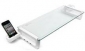  Smart Monitor Stand, 3 x USB Port, Tempered Glass, Cup / Business Card and Mobile Phone Holder White 