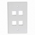  Keystone Wall Plate Quad White 