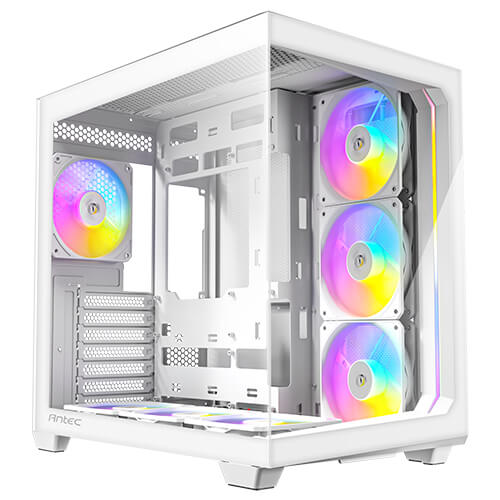  <b>Mid-Tower Case:</b> Antec C5 ARGB - White<br>6x 120mm ARGB PWM Reverse Fans + 1x 120mm ARGB PWM Fan, 2x USB 3.0, 1x USB Type-C, 1x Headphone 1x Audio, Tempered Glass Side & Front Panel, Supports: ATX/m-ATX/mini-ITX  