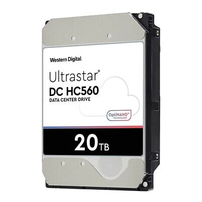  WD Ultrastar DC HC560 20TB 3.5" SATA 7200 RPM  Cache 512MB 5-year limited warranty WUH722020BLE6L4 0F38785 (Base SE)  