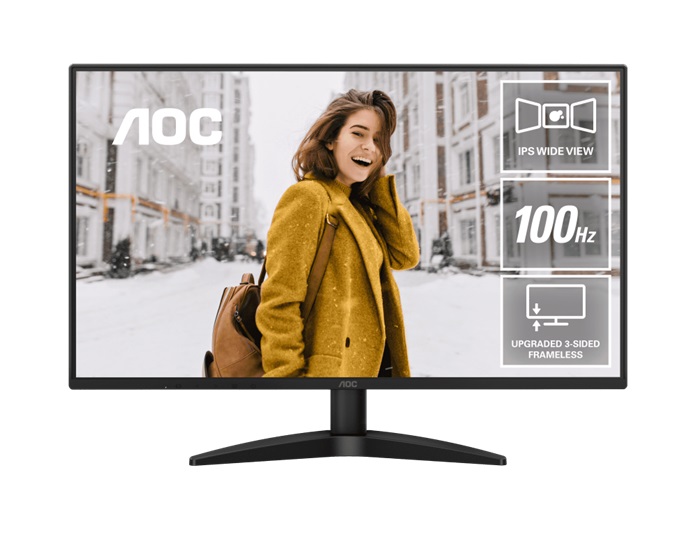  27" IPS Monitor: 1920x1080 @100Hz, 1ms (MPRT), 1x HDMI/ 1x VGA, Adaptive Sync, VESA Mount<BR><FONT color='red'>DAMAGED BOX - TESTED WORKING, FULL WARRANTY  