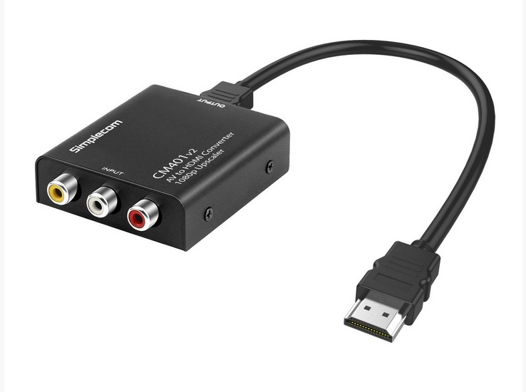  Composite AV CVBS to HDMI Video Converter 1080p Upscaler Alloy Case  