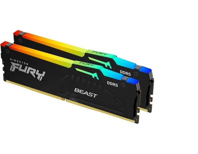  Dual Channel: Fury Beast RGB 64GB (2X32)DDR5-6000 Memory - Black  