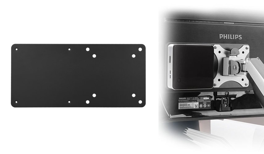  Vesa Compatible NUC mounting bracket, up to 3kg, Black colour, Steel Material  