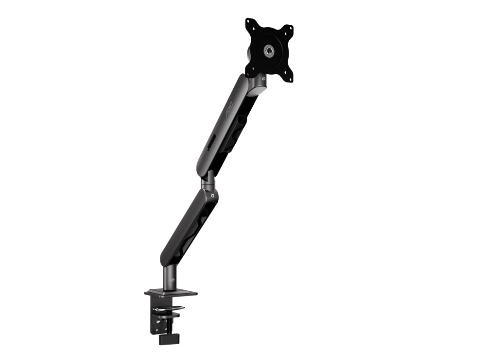  Single Monitor C-Clamp & Grommet Mount - Supports 17"-34" Monitor (2-9KG), Max Height: 495mm, Lift: 250mm, Extension: 470mm, Tilt: -15~90, Swivel: -90~90, Rotation: 360, VESA 75x75 100x100  