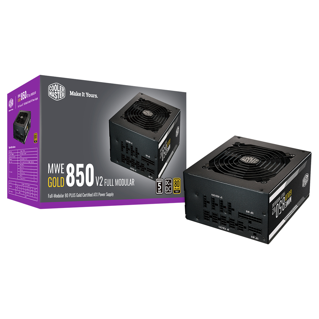  MWE 850W Gold Modular V2, ATX 3.0, Fully Modular Cable Design, 80 PLUS Gold Certified, ATX 3.0 Support, 12VHPWR Cable  