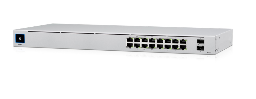  POE SWITCH: UniFi 16-port Managed Gigabit Switch - 8x PoE+ Ports, 8x Gigabit Ethernet Ports, with 2x SFP - 60W - Touch Display - Fanless - GEN2  