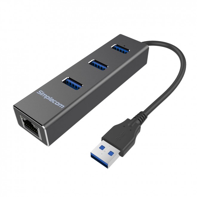  Aluminium 3 Port USB 3.0 HUB with Gigabit Ethernet RJ45 Adapter 1000Mbps for PC MAC  