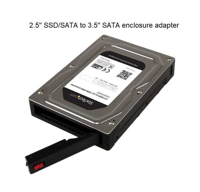  2.5" to 3.5" SATA Aluminum Hard Drive Adapter Enclosure with SSD / HDD Height up to 12.5mm  