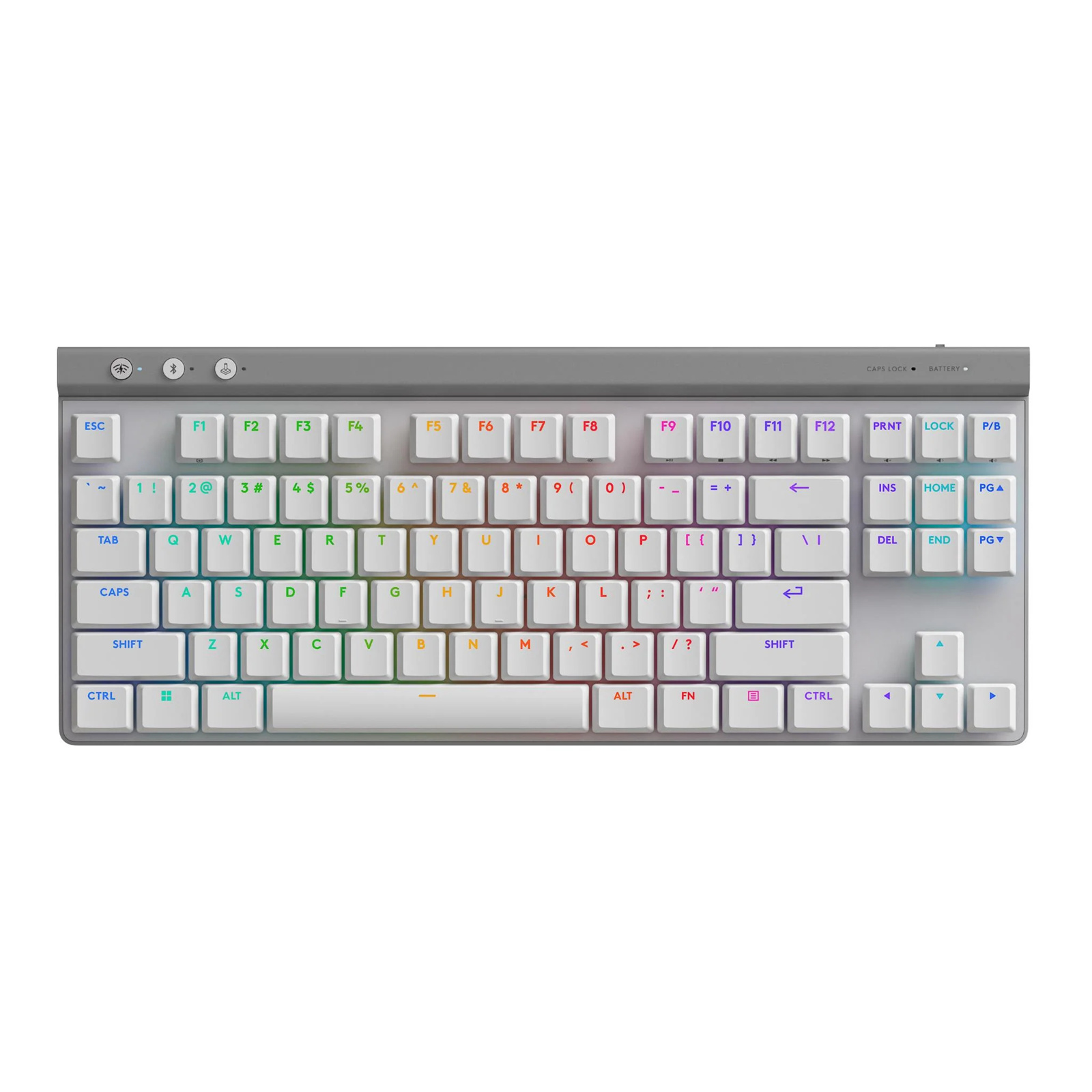  <b>Mechanical Wireless Gaming Keyboard:</b> G515 LIGHTSPEED TKL Tactile - White<br>Low-profile key switch actuation point, Rechargeable lithium polymer battery, Battery life: Up to 36 hours  