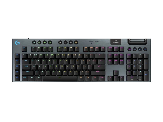  <b>Mechanical Wireless Gaming Keyboard: </b>G915 X Lightspeed Tactile - Black<br>low-Profile, tri-mode connectivity, KEYCONTROL, GL mechanical switches, and LIGHTSYNC RGB.  