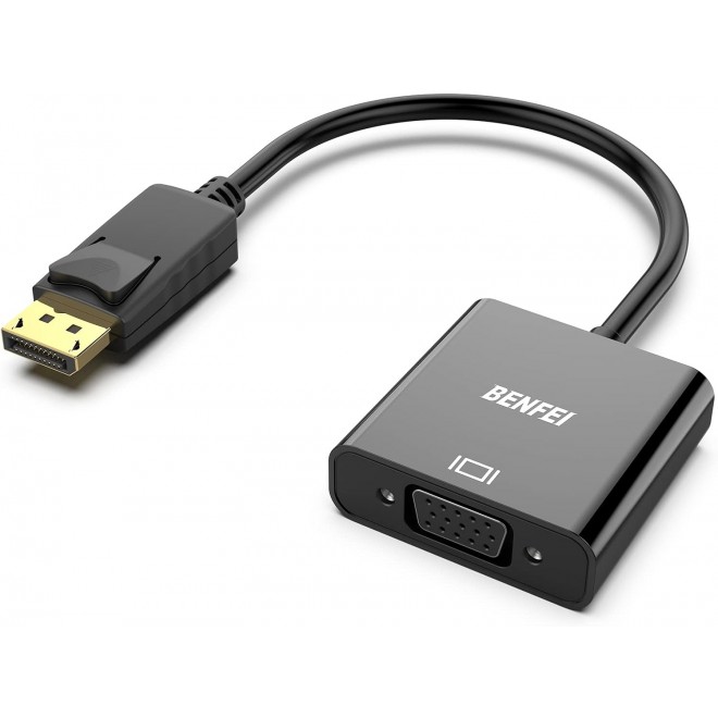  DisplayPort to VGA,Gold-Plated Uni-directional Adapter  