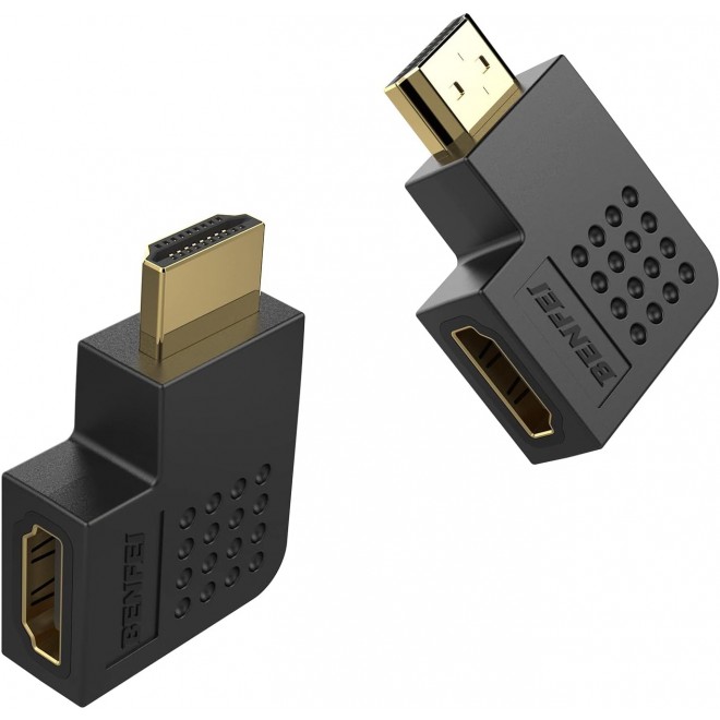  HDMI Male to Female Right Angle 90 Degree Adapter  