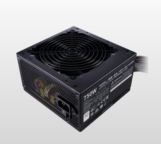  <B>ATX PSU</b>: 750W MWE White Series<BR>80Plus, 120mm HDB Fan, Silent Mode, 1x CPU (4+4 Pin), 1x CPU (8 Pin), 4x PCI-E (6+2 Pin), 3x Molex, 6x SATA  