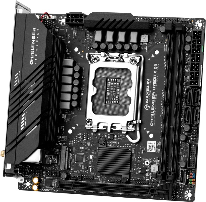  B760 ITX Motherboard: 1700 Socket For Intel 14th/13th/12th Gen. Processors<br>2x DDR5, 4x SATA 6Gb/s, PCIE 5.0, 2x M.2 Gen4, USB 3.2, 1GbE LAN + 2.5GbE LAN, WIFI 6, Realtek ALC897 Audio, 2xHDMI/2xDP  