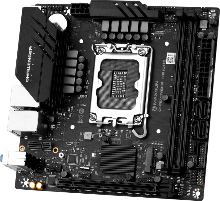  H610 ITX Motherboard: 1700 Socket For Intel 14th/13th/12th Gen. Processors <br>2x DDR4, 4x SATA 6Gb/s, PCIe 4.0, 2x M.2 Gen4, USB 3.2, 1 GbE+2.5GbE LAN, Realtek ALC897 Audio, 2xHDMI/1xDP  