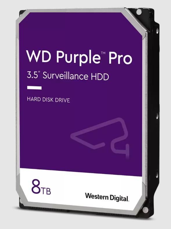  WD Purple Pro 8TB 3.5" Surveillance HDD 7200RPM 256MB SATA3 245MB/s 550TBW 24x7 64 Cameras AV NVR DVR 2.5mil MTBF  