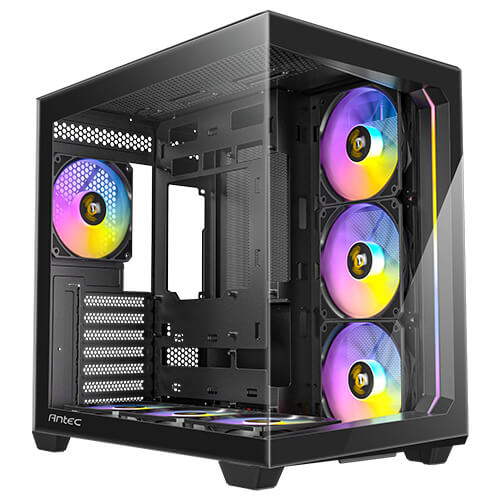  <b>Mid-Tower Case:</b> Antec C5 ARGB - Black<br>6x 120mm ARGB PWM Reverse Fans + 1x 120mm ARGB PWM Fan, 2x USB 3.0, 1x USB Type-C, 1x Headphone 1x Audio, Tempered Glass Side & Front Panel, Supports: ATX/m-ATX/mini-ITX  